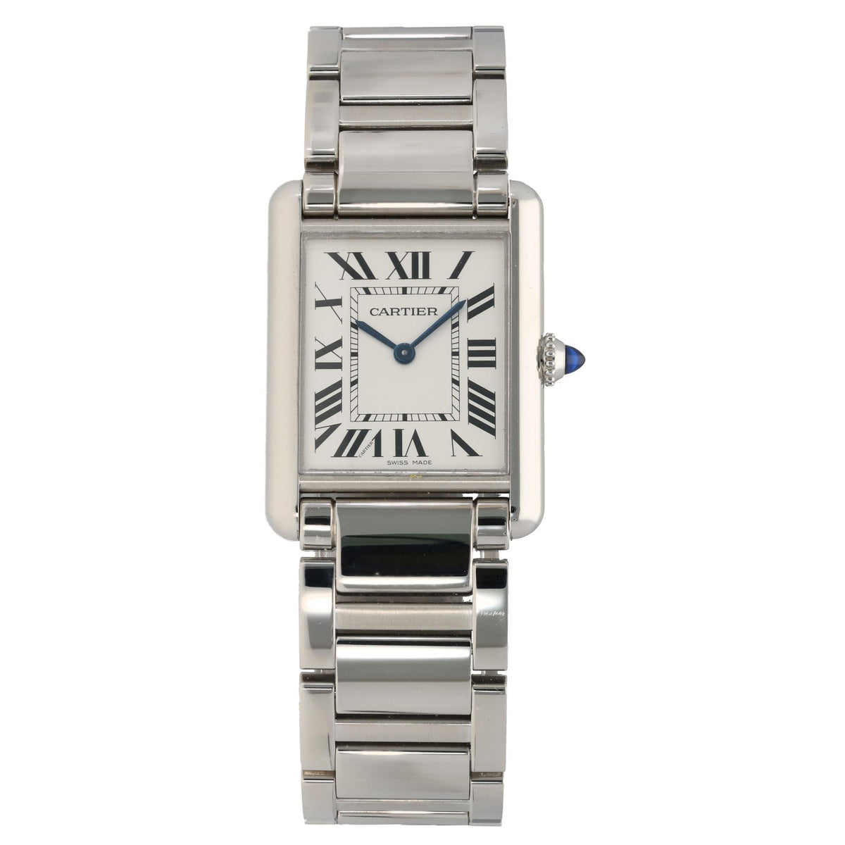 Cartier Tank Must WSTA0052, stainless steel case and bracelet with sapphire crown