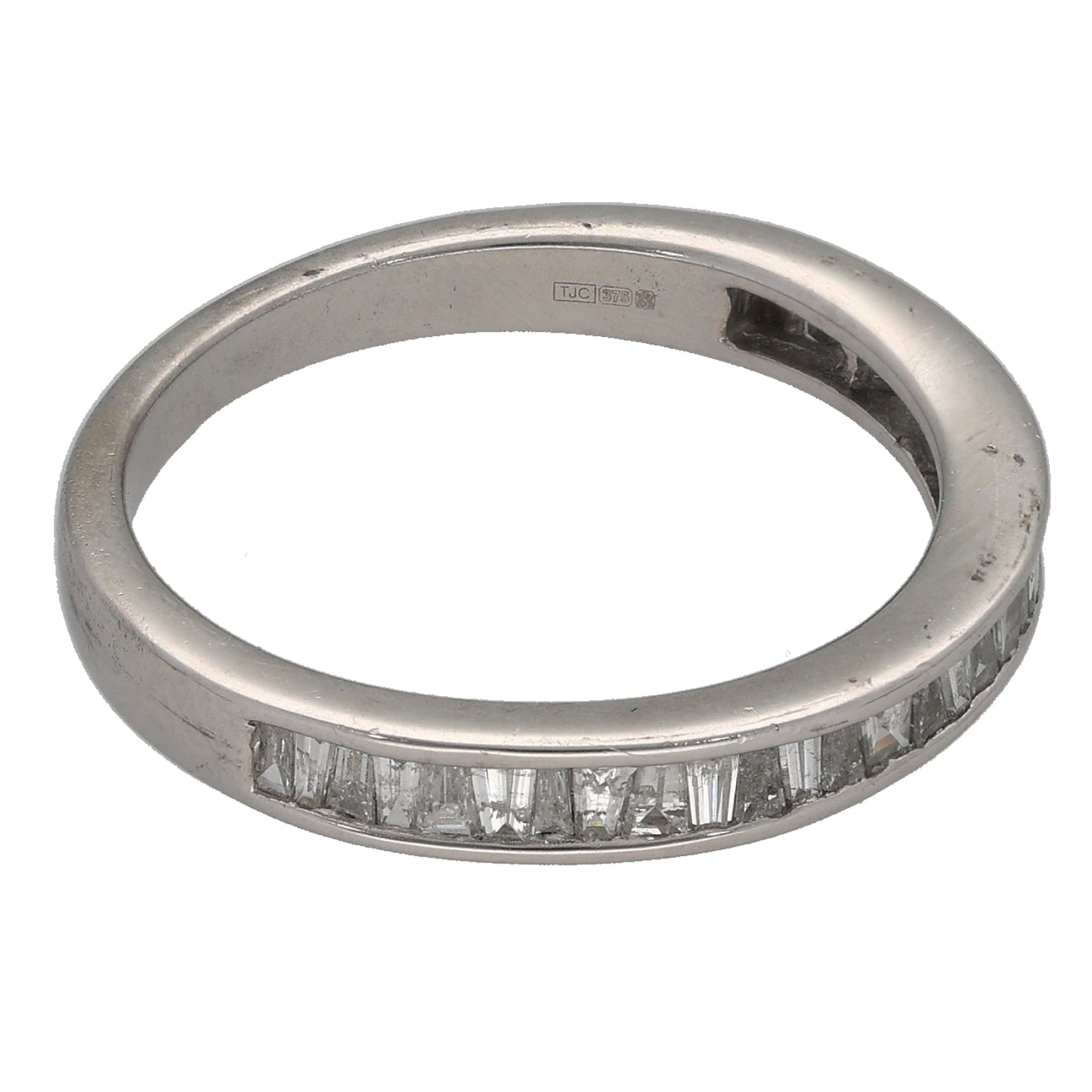 9ct White Gold 0.45ct Diamond Half Eternity Ring Size N
