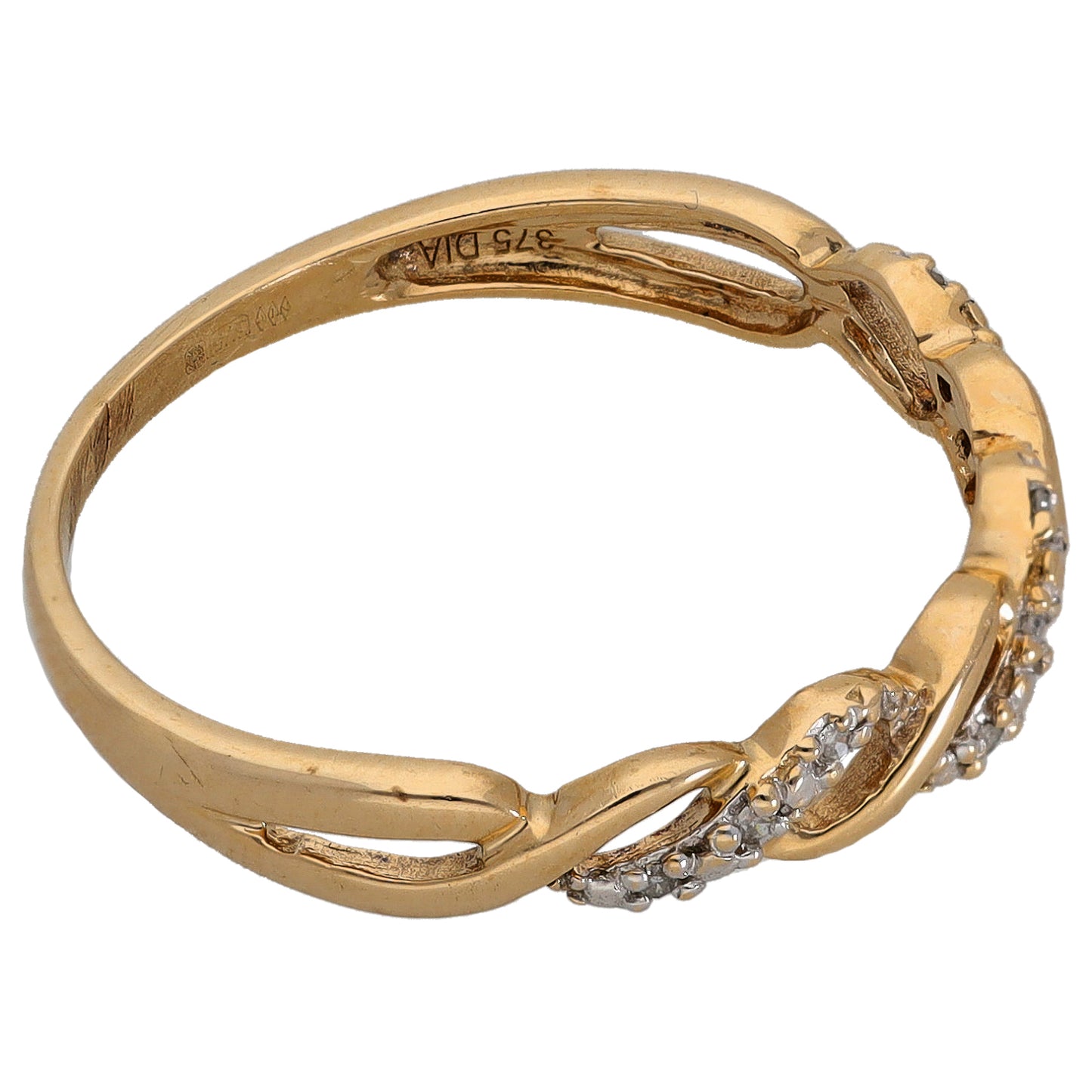 9ct Gold 0.05ct Diamond Dress/Cocktail Ring Size R