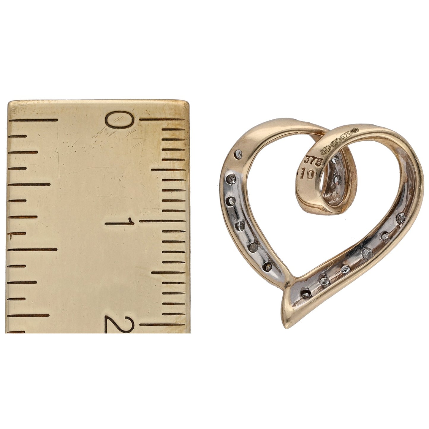 9ct Gold 0.07ct Diamond Heart Pendant
