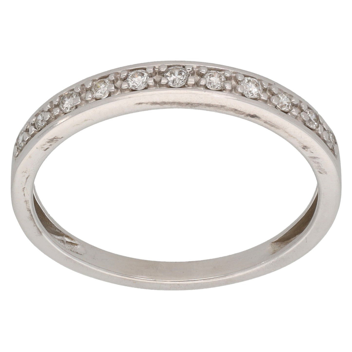 18ct White Gold 0.13ct Diamond Half Eternity Ring Size M