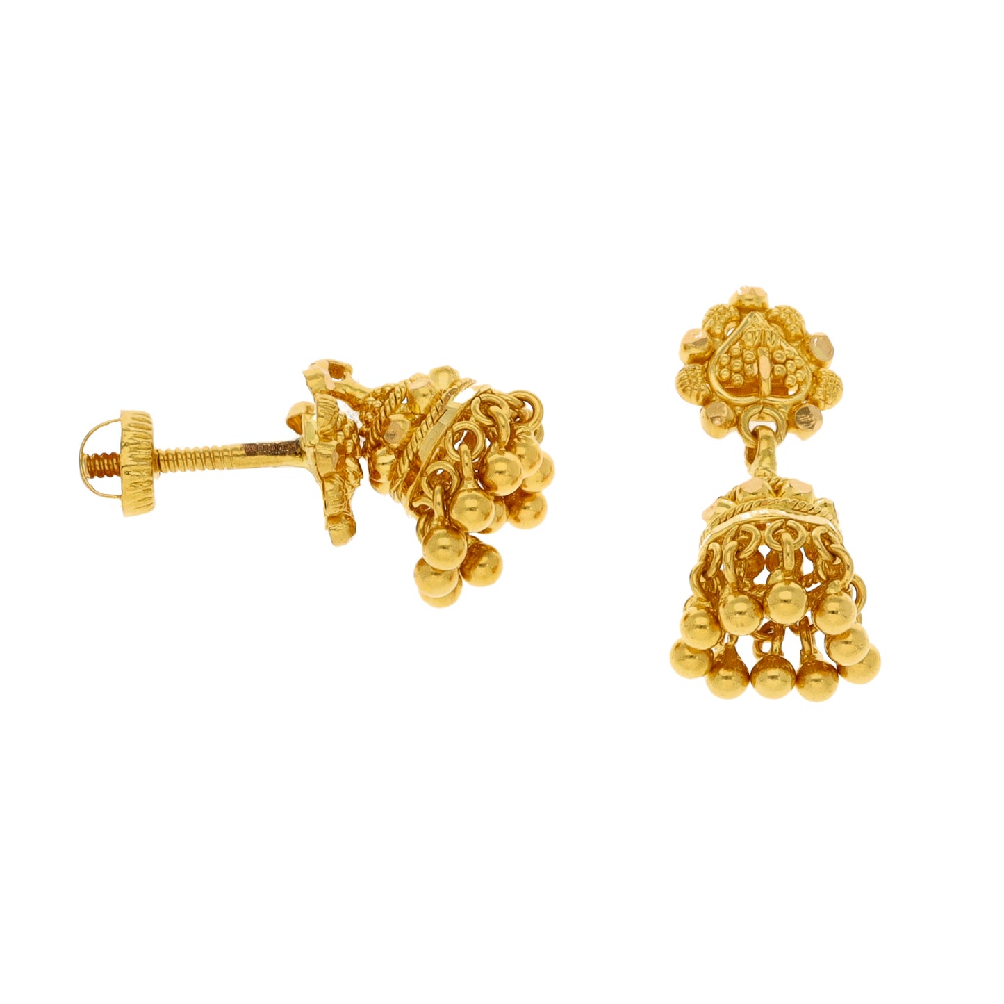 New 22ct Gold Fancy Drop Bead Earrings