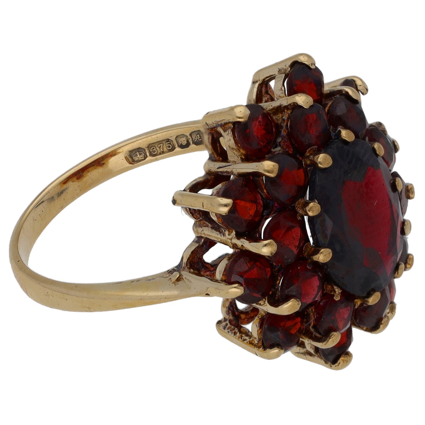 9ct Gold Garnet Dress/Cocktail Ring Size M
