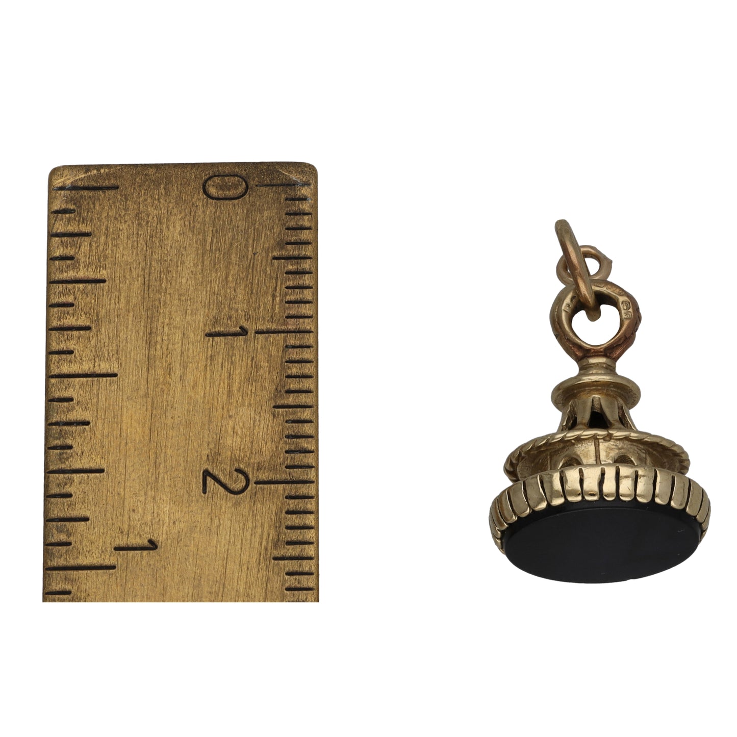 9ct Gold Onyx Fob Pendant