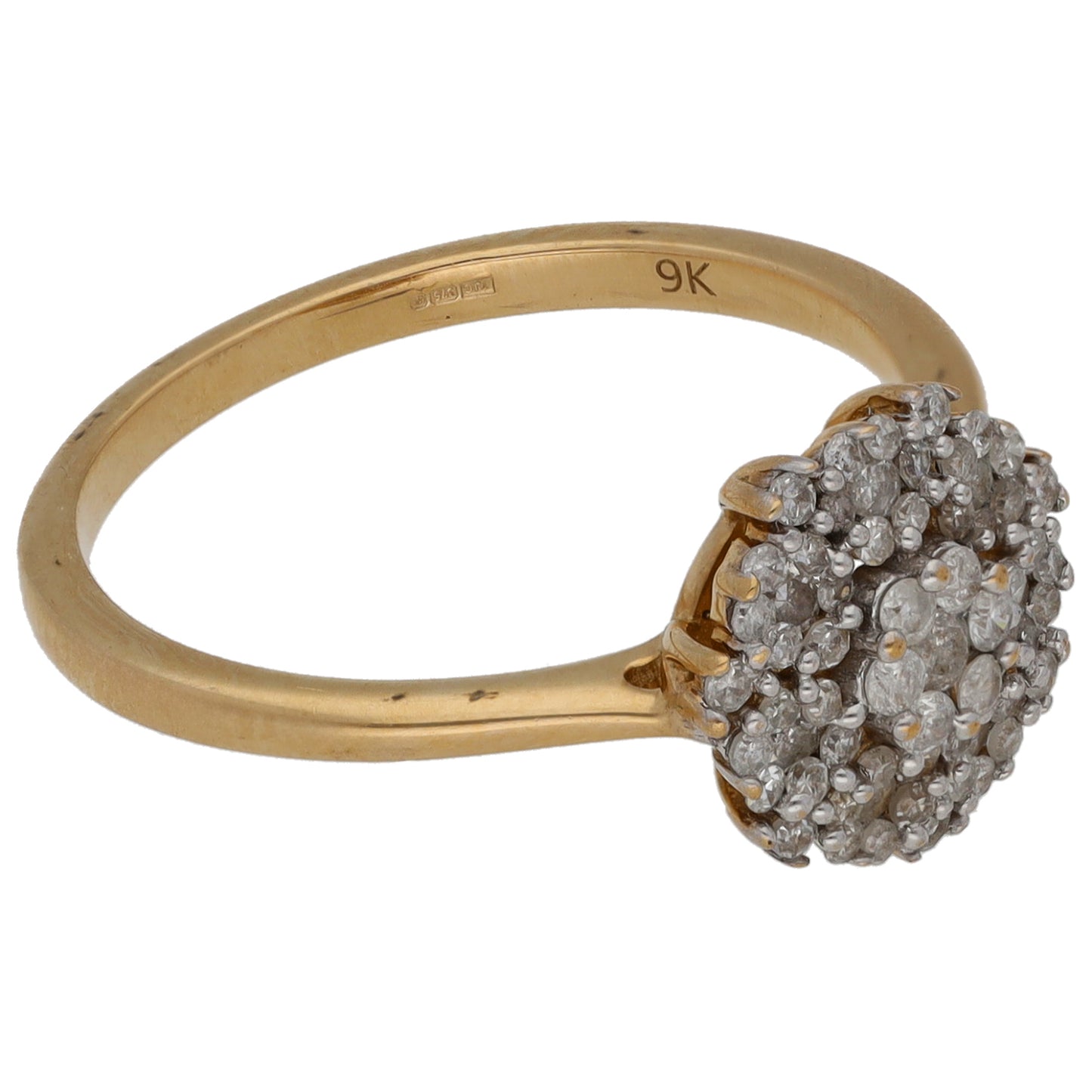 9ct Gold 0.29ct Diamond Cluster Ring Size M