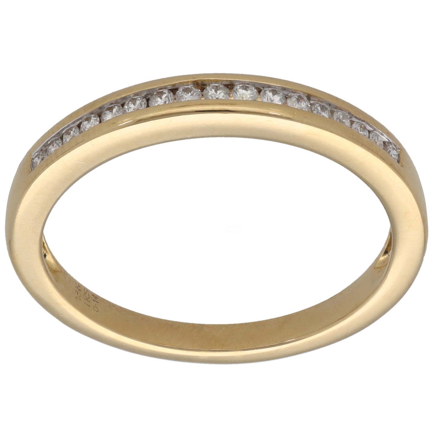 18ct Gold 0.14ct Diamond Half Eternity Ring Size Q