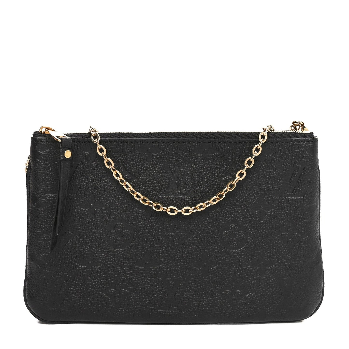 Louis Vuitton Empreinte Double Zip Pochette Monogram Leather Bag - Black
