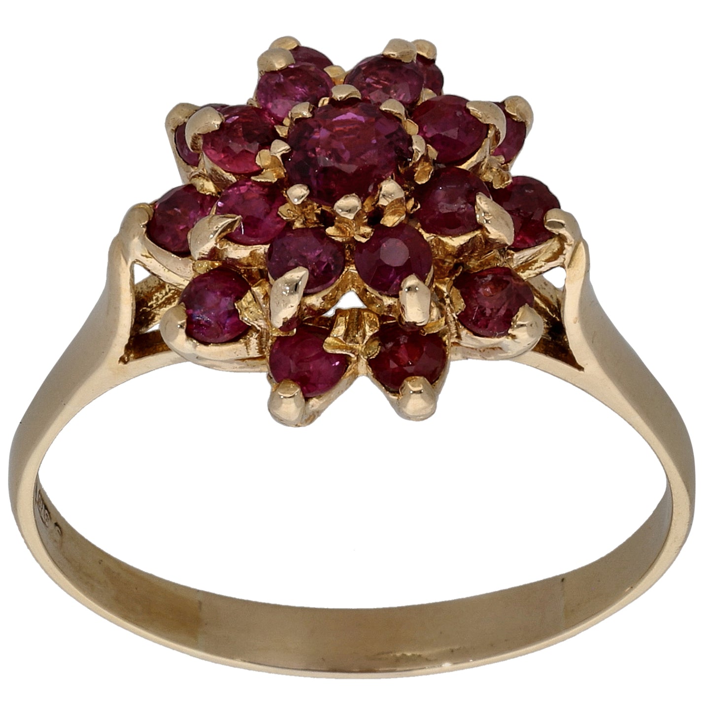 9ct Gold Ruby Dress/Cocktail Ring Size U