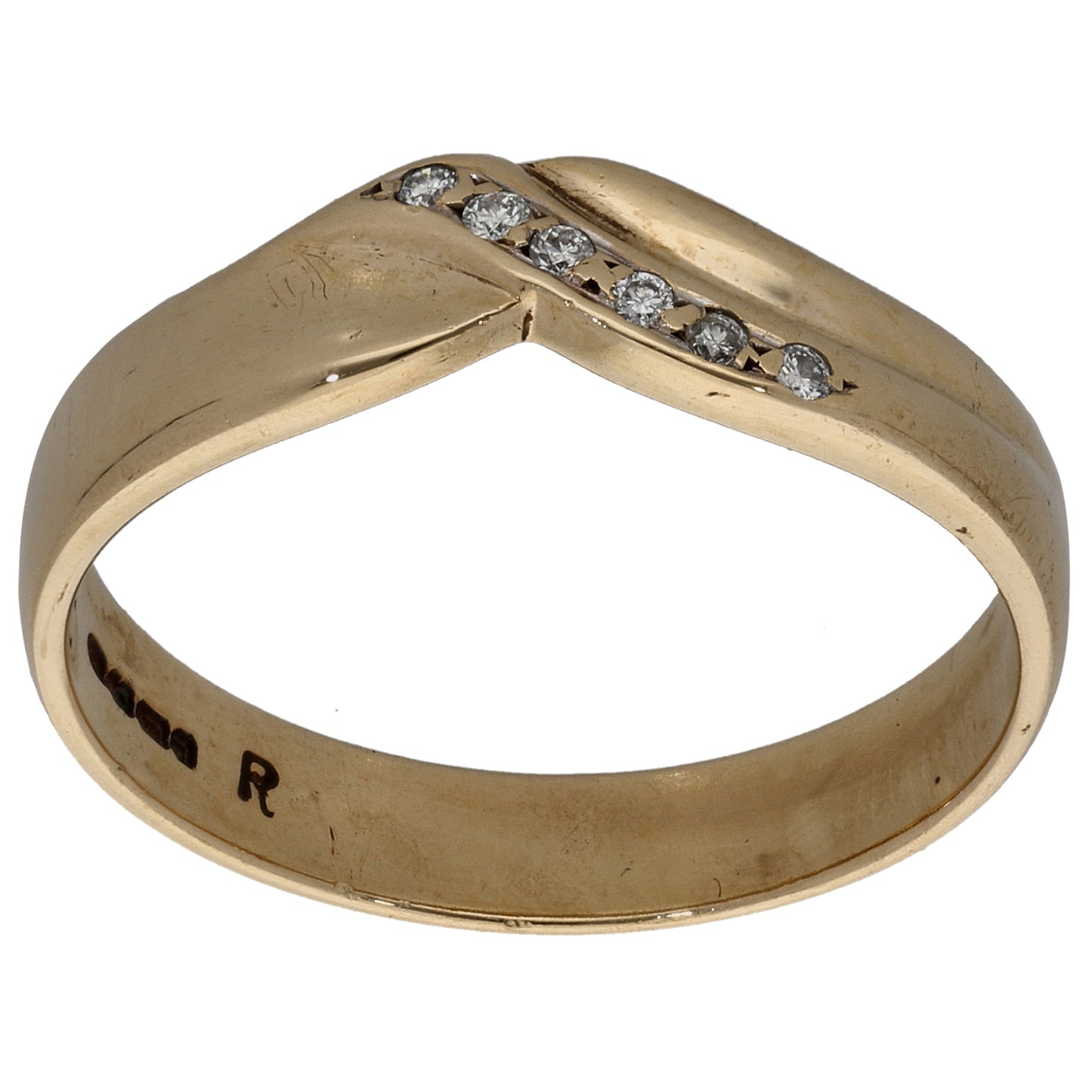 9ct Gold 0.03ct Diamond Half Eternity Ring Size Q