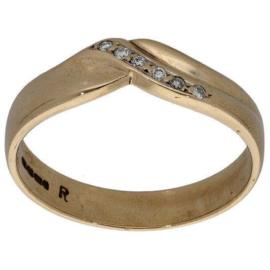 9ct Gold 0.03ct Diamond Half Eternity Ring Size Q