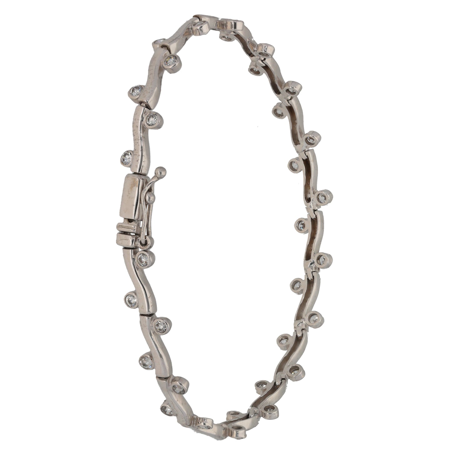 9ct White Gold Cubic Zirconia Fancy Bracelet