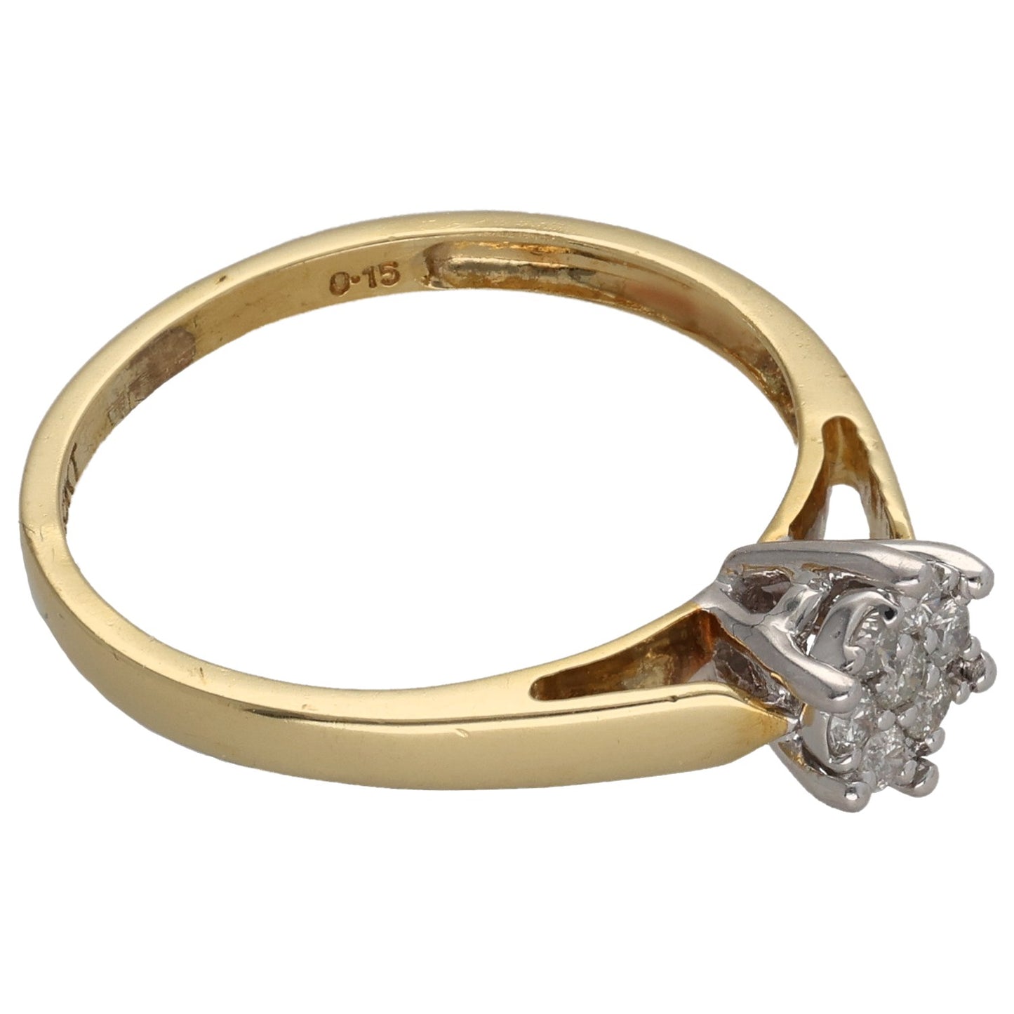 18ct Gold 0.15ct Diamond Cluster Ring Size P