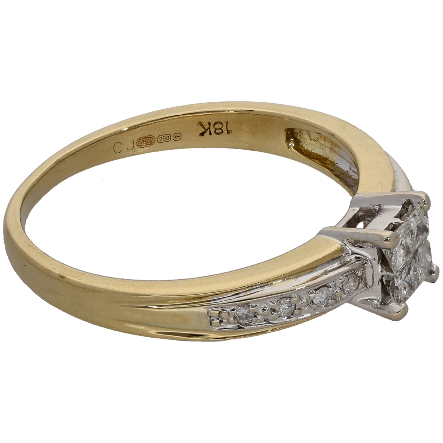 18ct Bicolour Gold 0.32ct Diamond Cluster Ring Size P