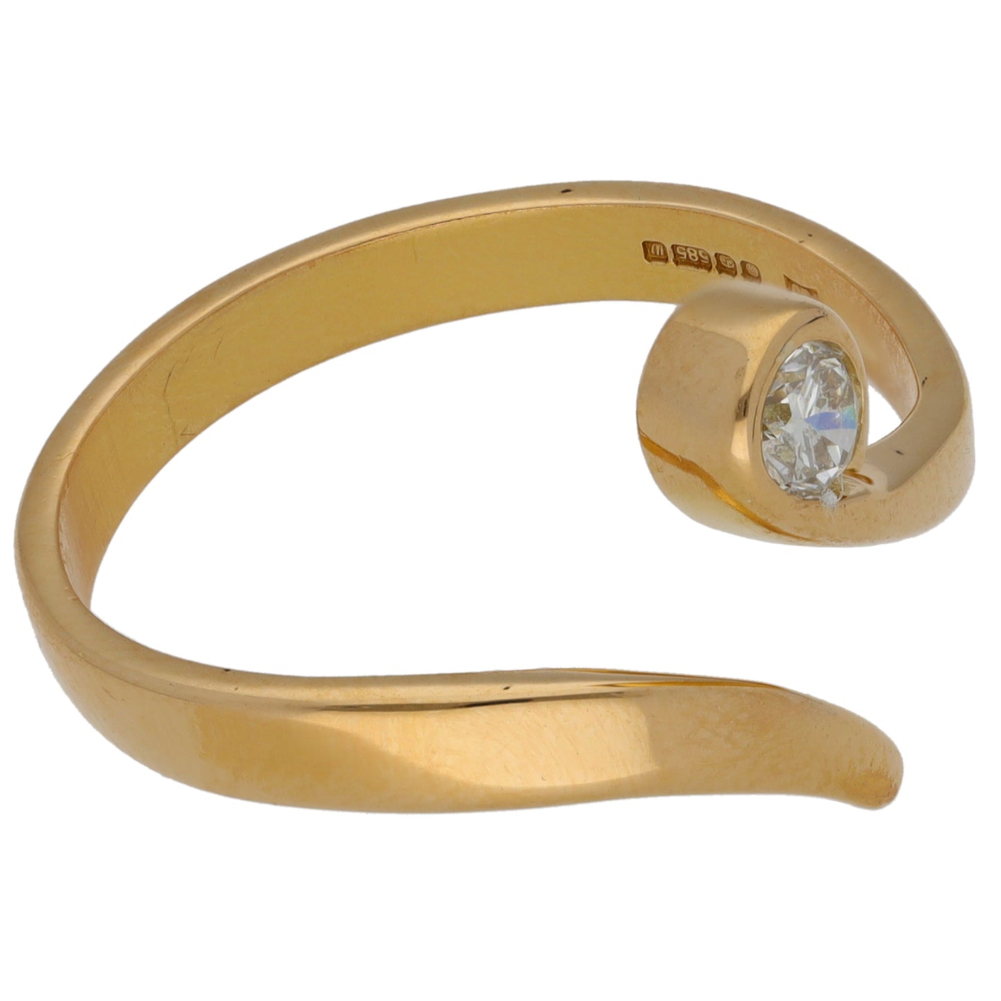 14ct Gold 0.25ct Diamond Solitaire Ring Size R