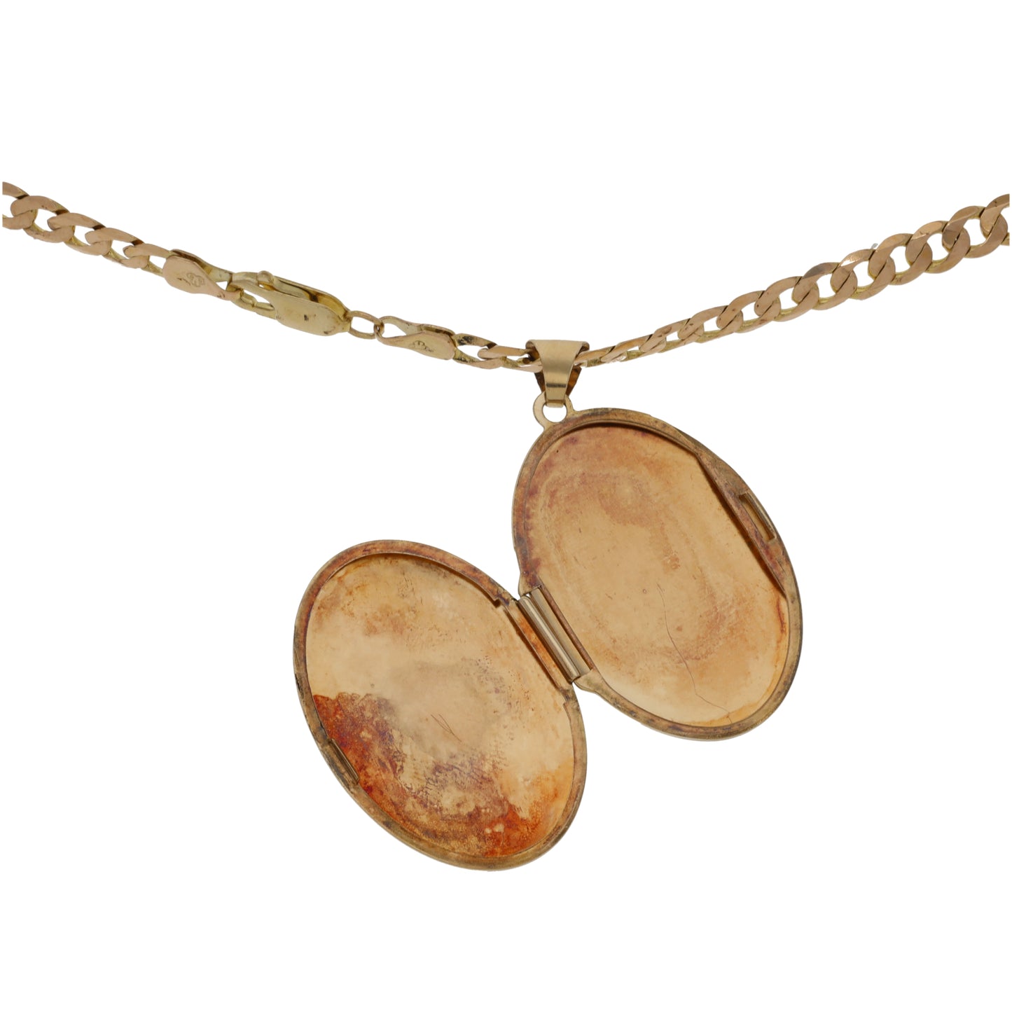 9ct Gold Patterned Locket Pendant With Chain