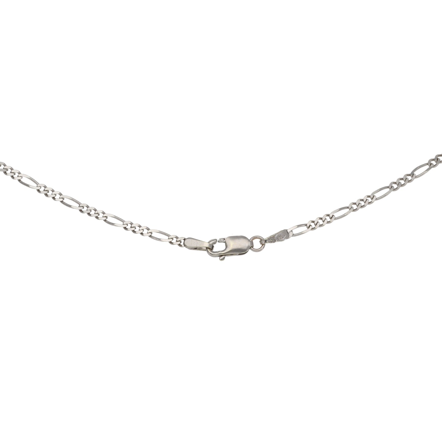 9ct White Gold Figaro Chain 16"