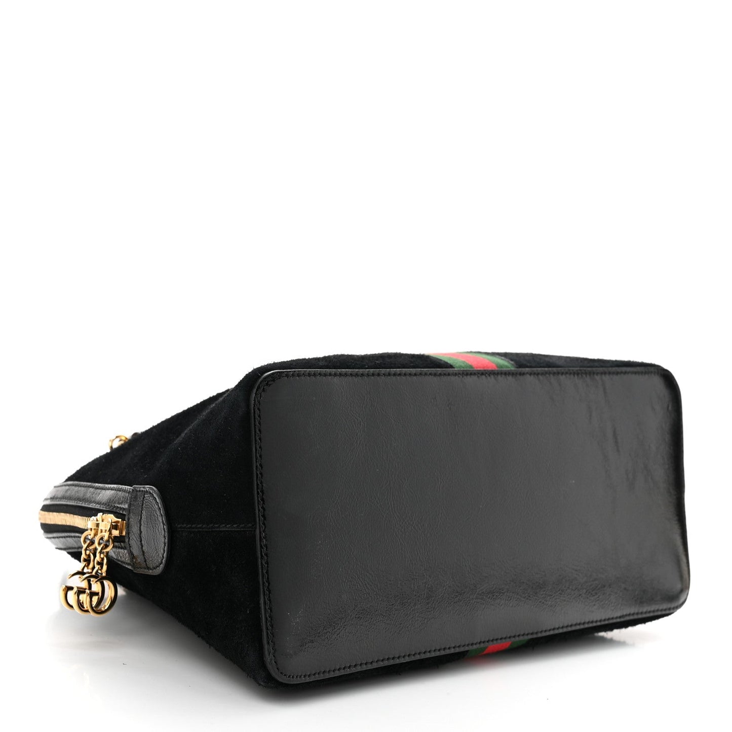 Gucci Ophidia Medium Top Handle Suede Bag - Black