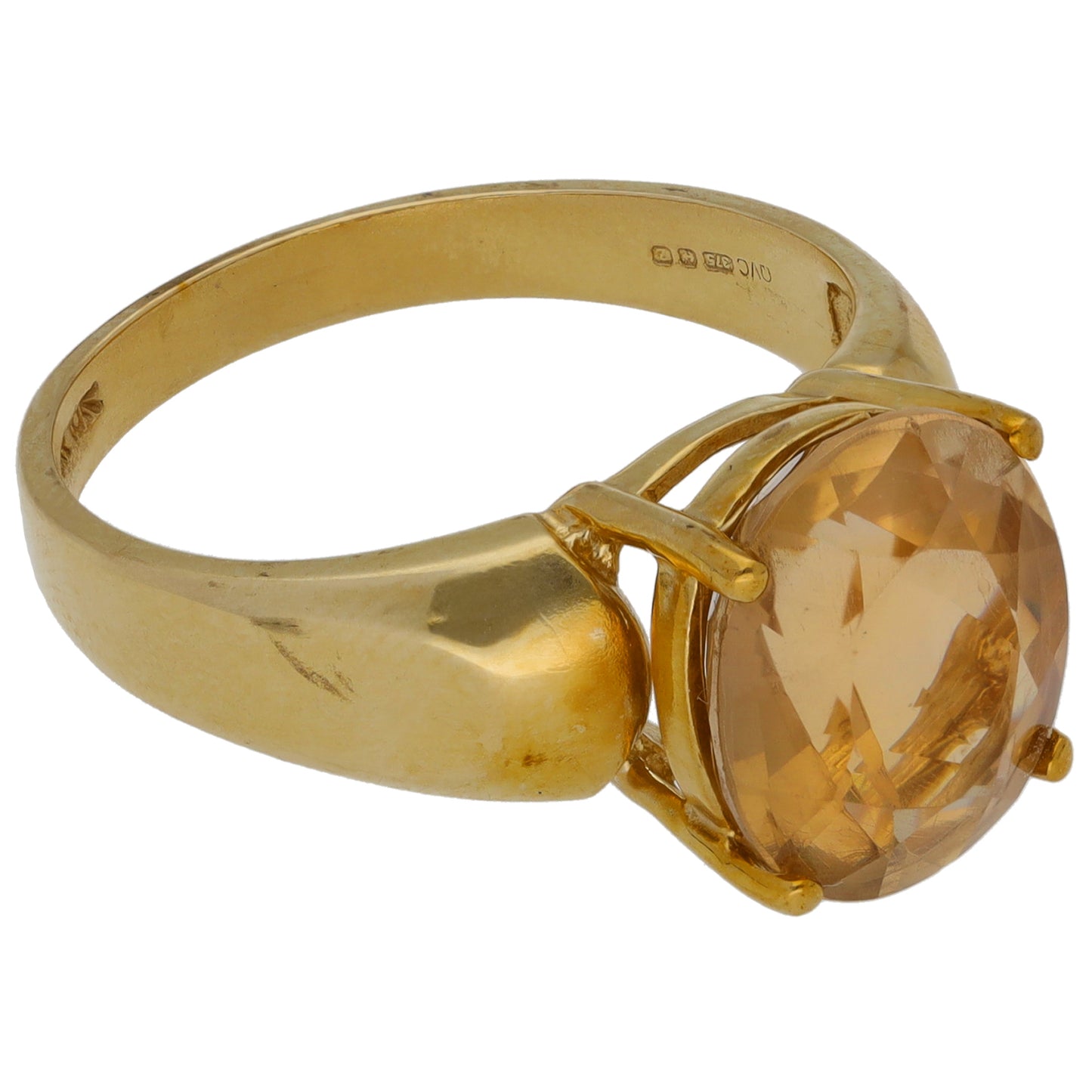 9ct Gold Quartz Dress/Cocktail Ring Size R