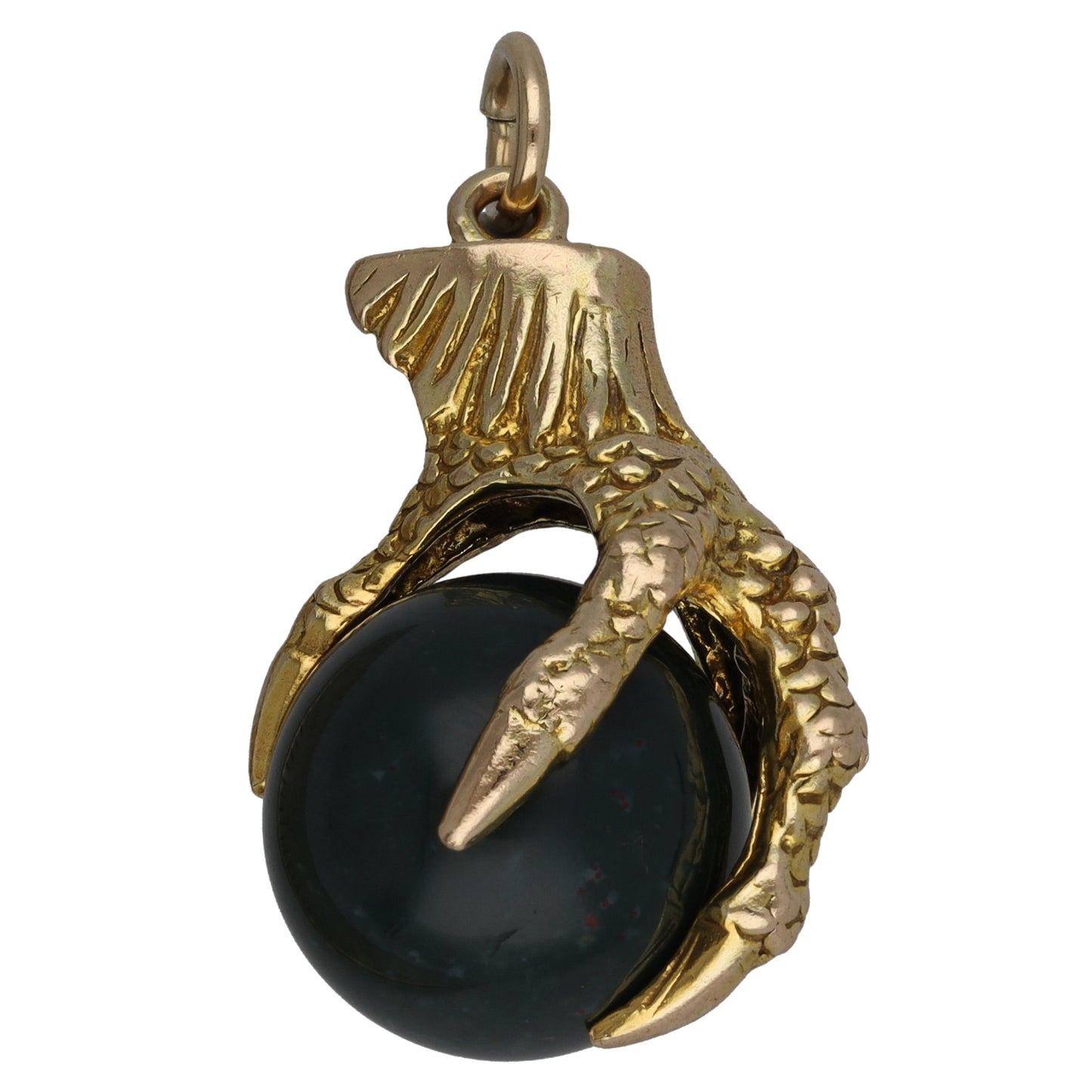 9ct Gold Bloodstone Eagle Claw Pendant