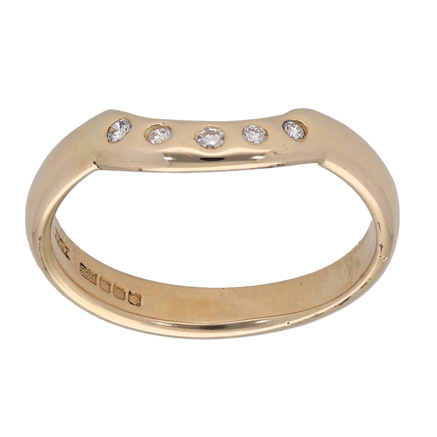 14ct Gold 0.05ct Diamond Half Eternity Ring Size K
