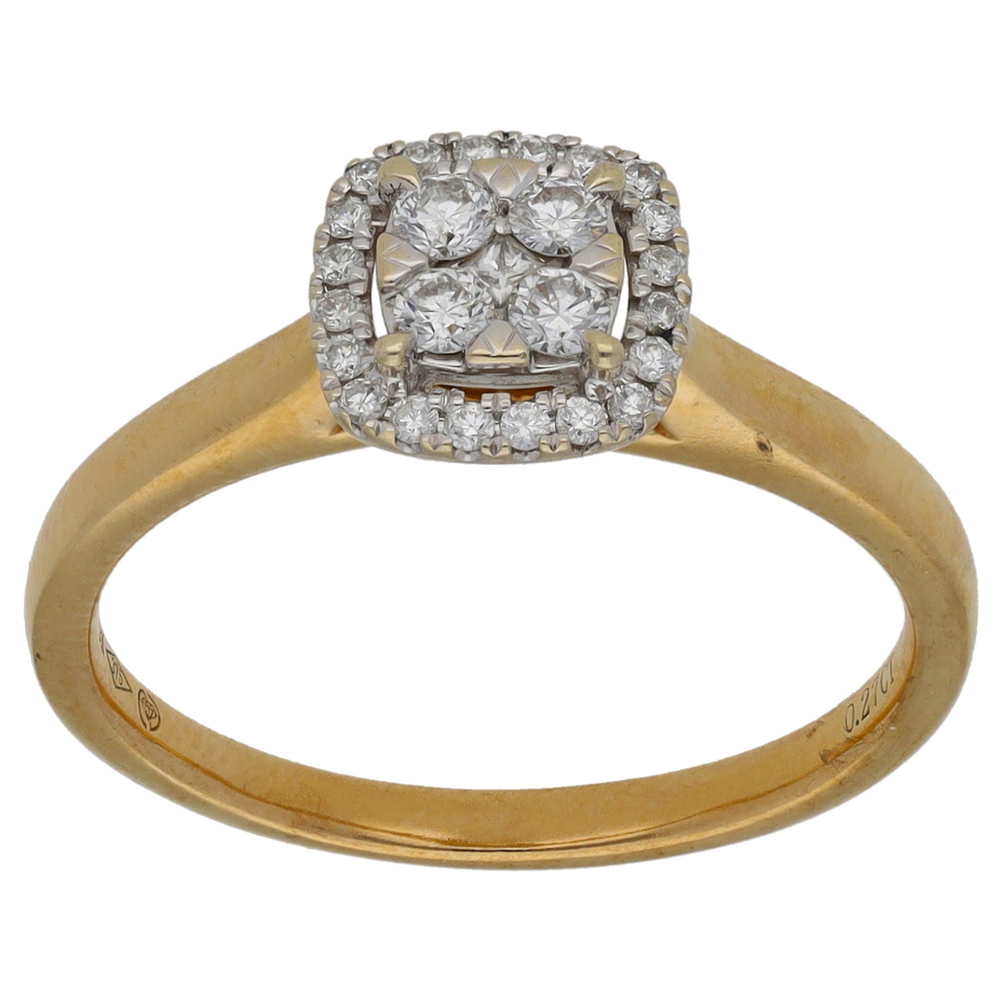 9ct Gold 0.27ct Diamond Cluster Ring Size N