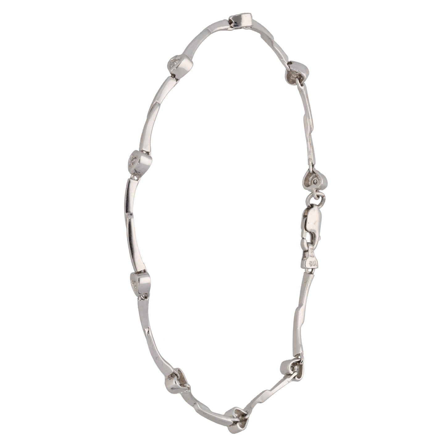 9ct White Gold 0.045ct Diamond Fancy Bracelet