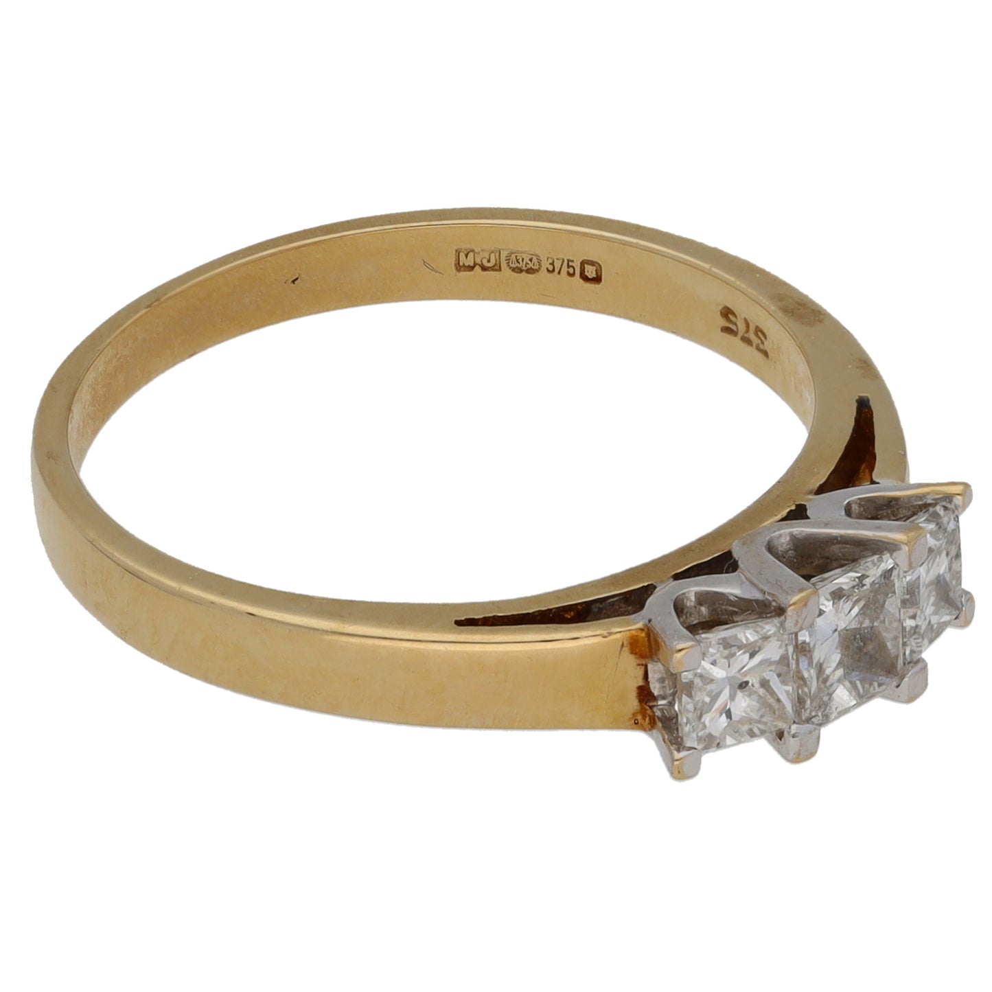 9ct Gold 0.50ct Diamond Trilogy Ring Size L