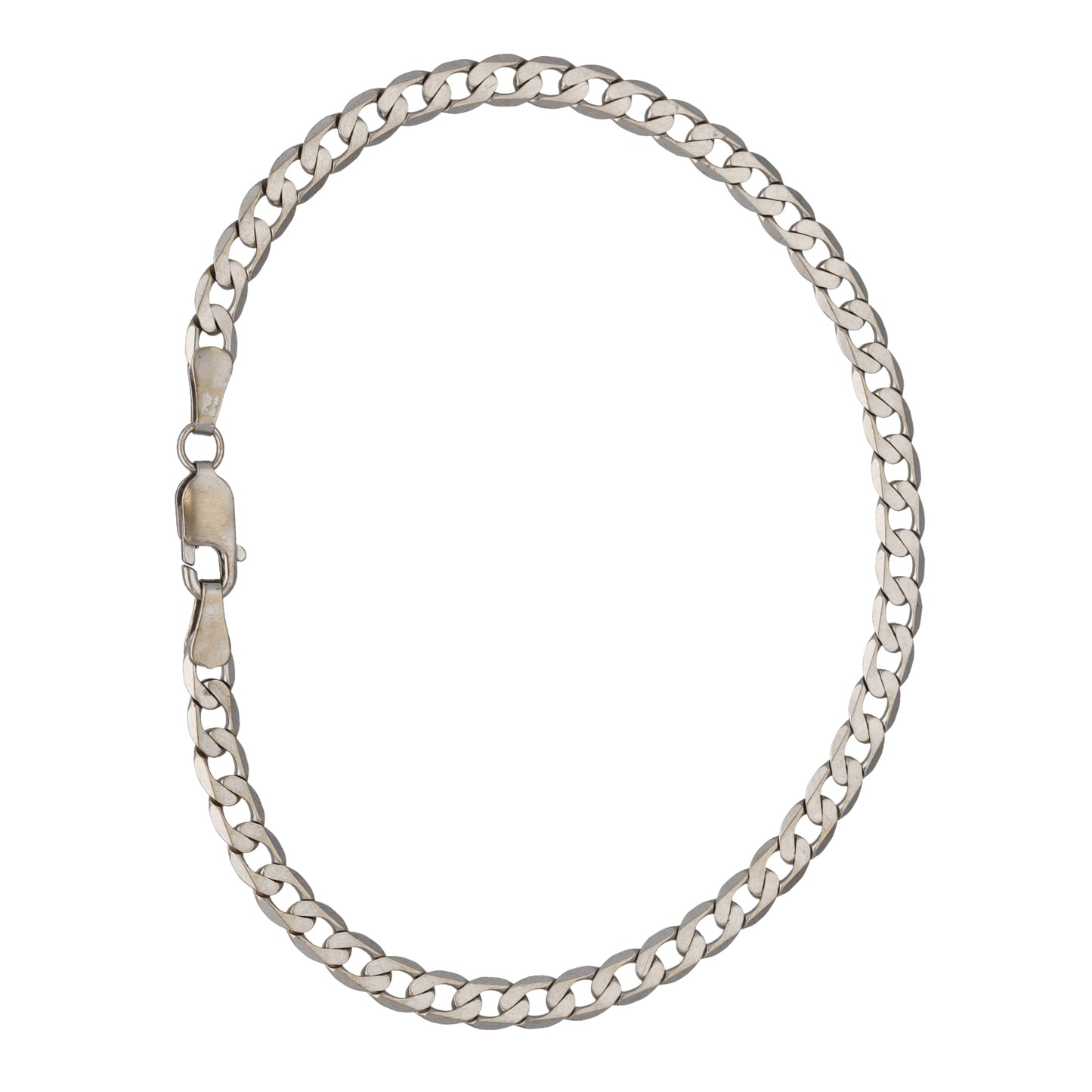 9ct White Gold Curb Bracelet