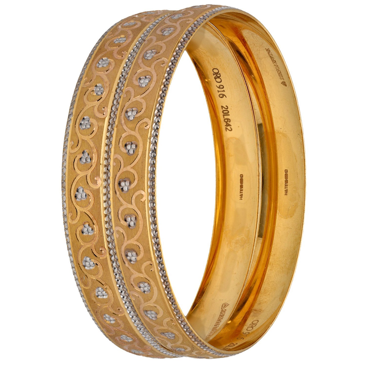22ct Bicolour Gold Set of Bangles