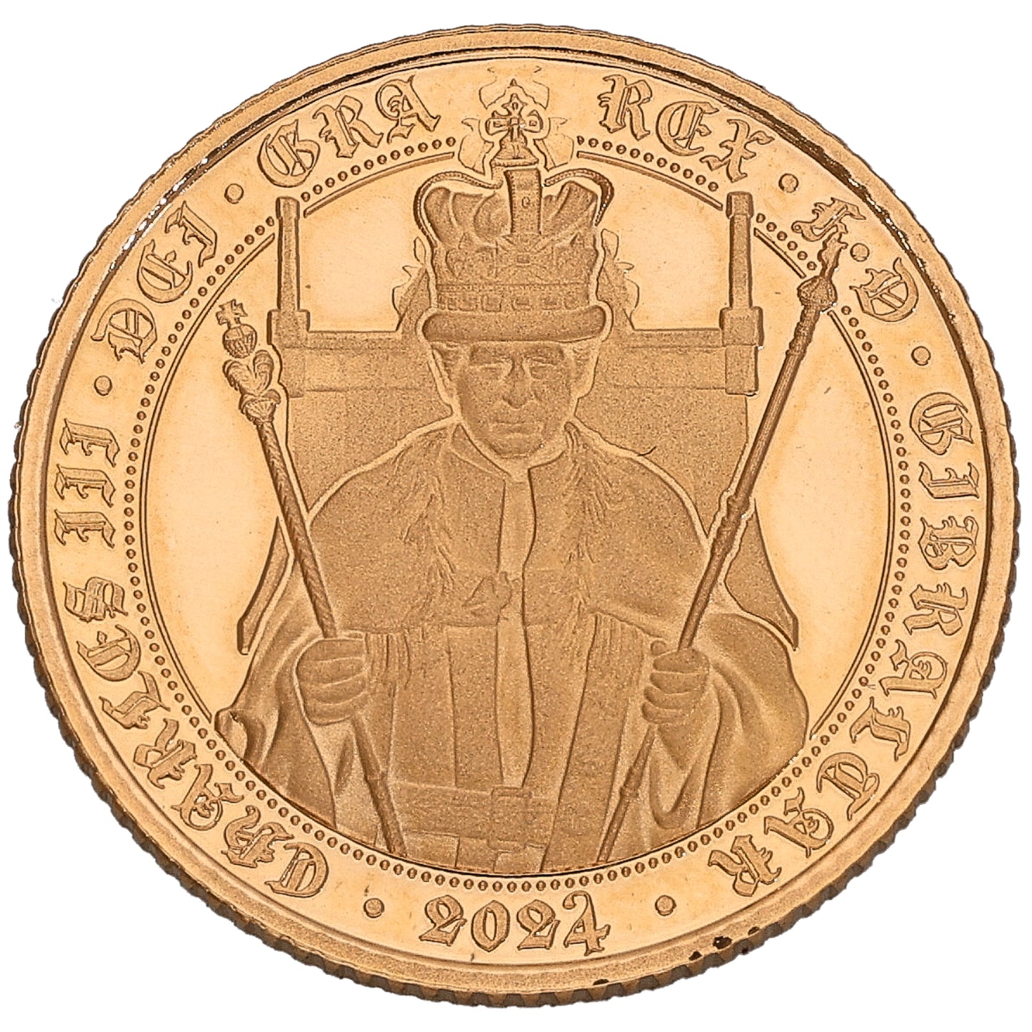 22ct Gold King Charles III Half Sovereign Coin 2024