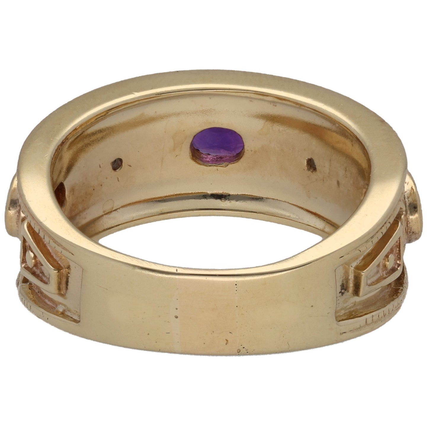9ct Gold Garnet, Amethyst, Sapphire & 0.02ct Diamond Dress/Cocktail Ring Size N