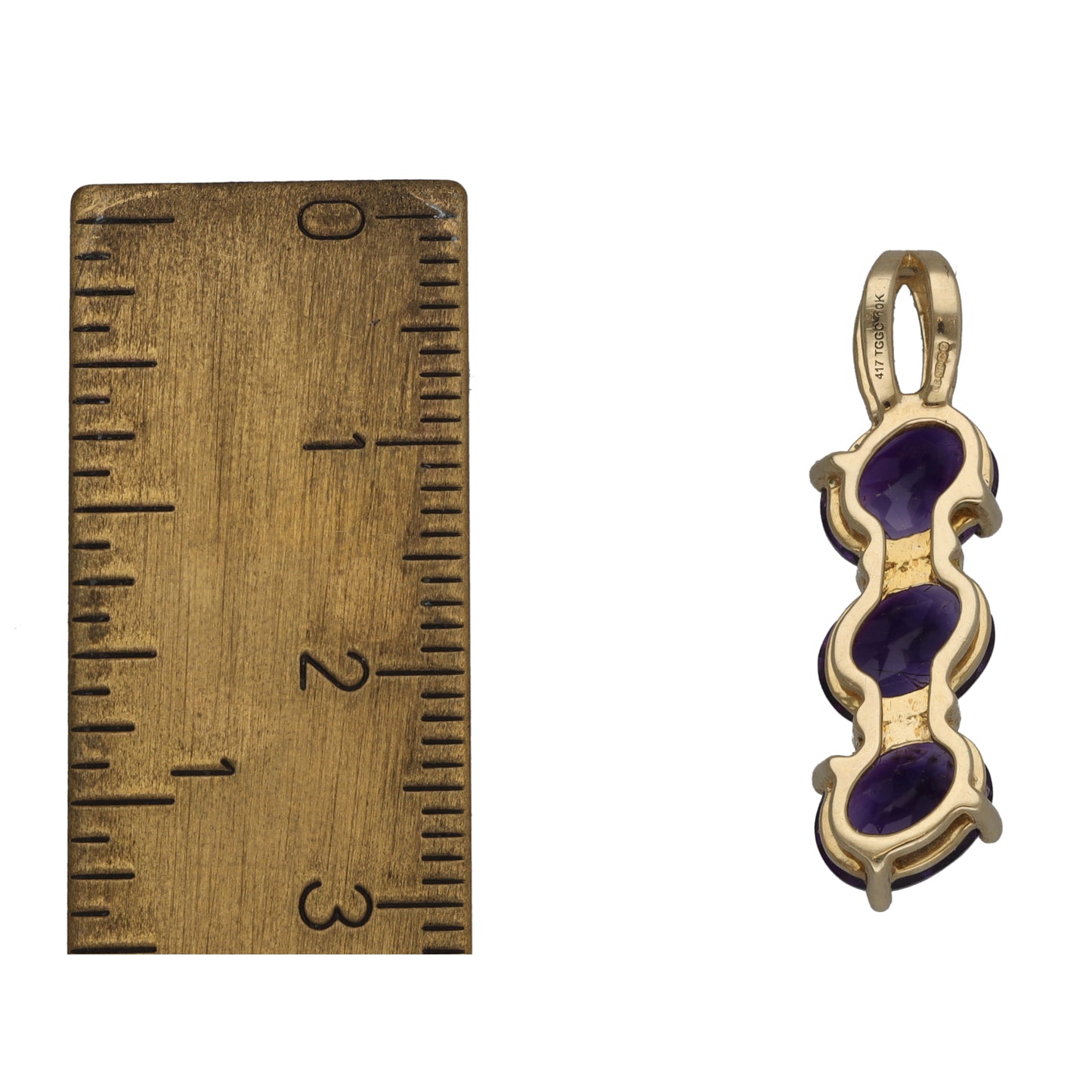 9ct Gold Amethyst & Imitation Dress/Cocktail Pendant