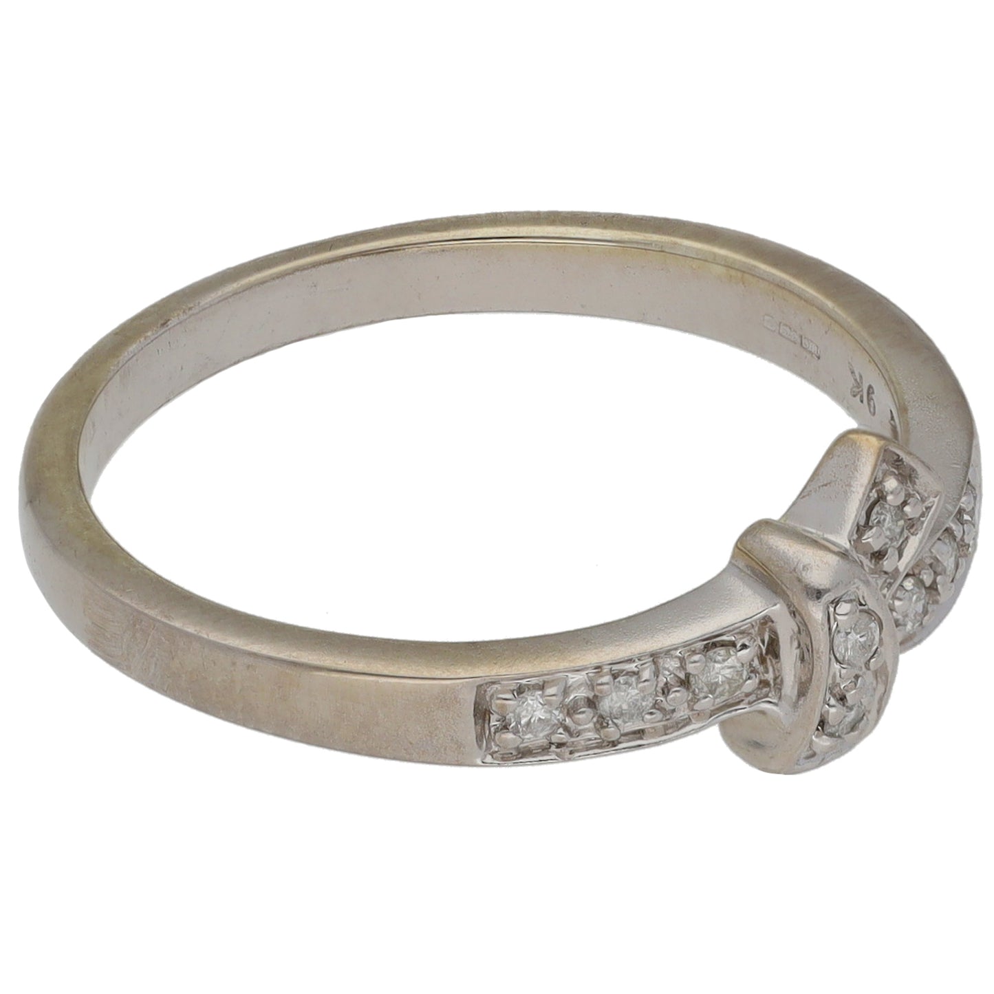 9ct White Gold 0.09ct Diamond Dress/Cocktail Ring Size O