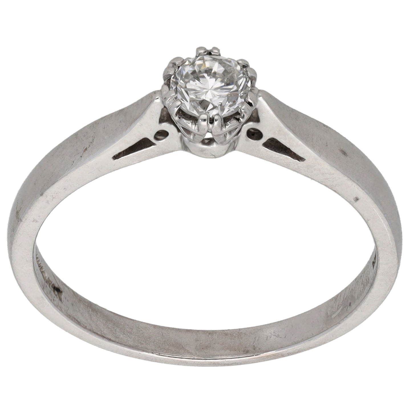 18ct White Gold 0.25ct Diamond Solitaire Ring Size N