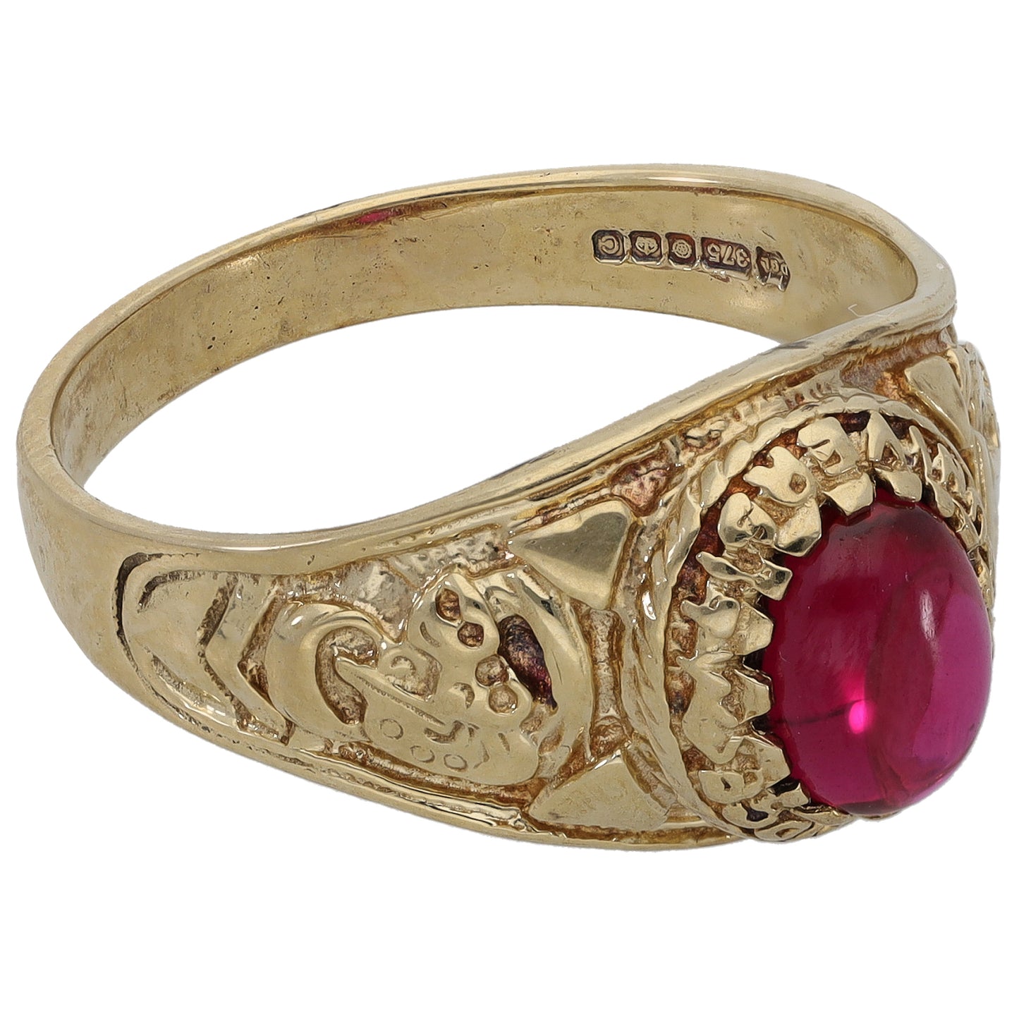 9ct Gold Imitation Gem Signet Ring Size V