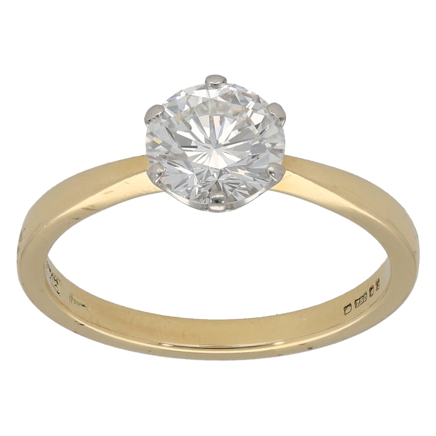 18ct Gold 1.06ct Diamond Solitaire Ring Size M