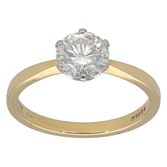 18ct Gold 1.06ct Diamond Solitaire Ring Size M