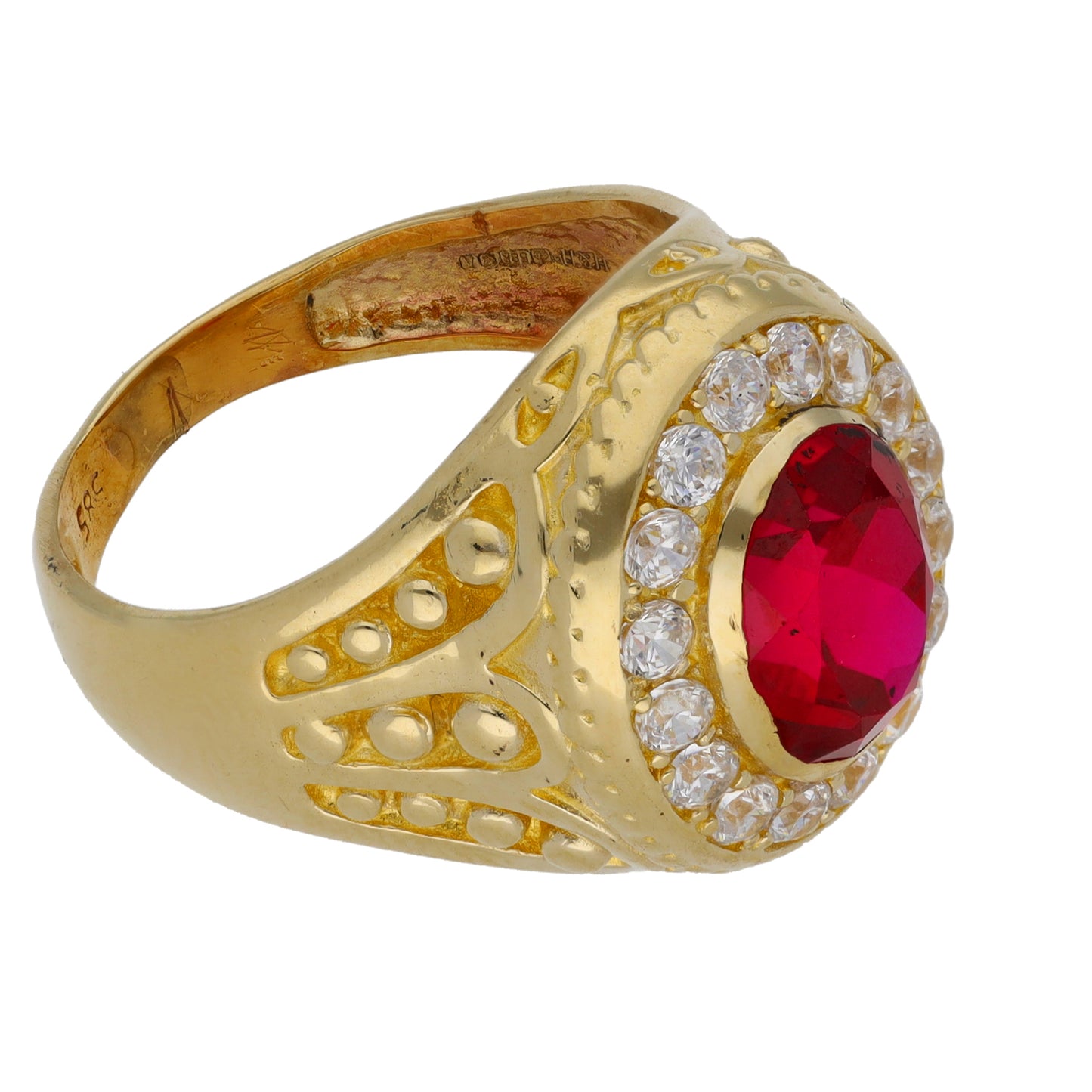 14ct Gold Imitation Gems Alternative Ring Size R