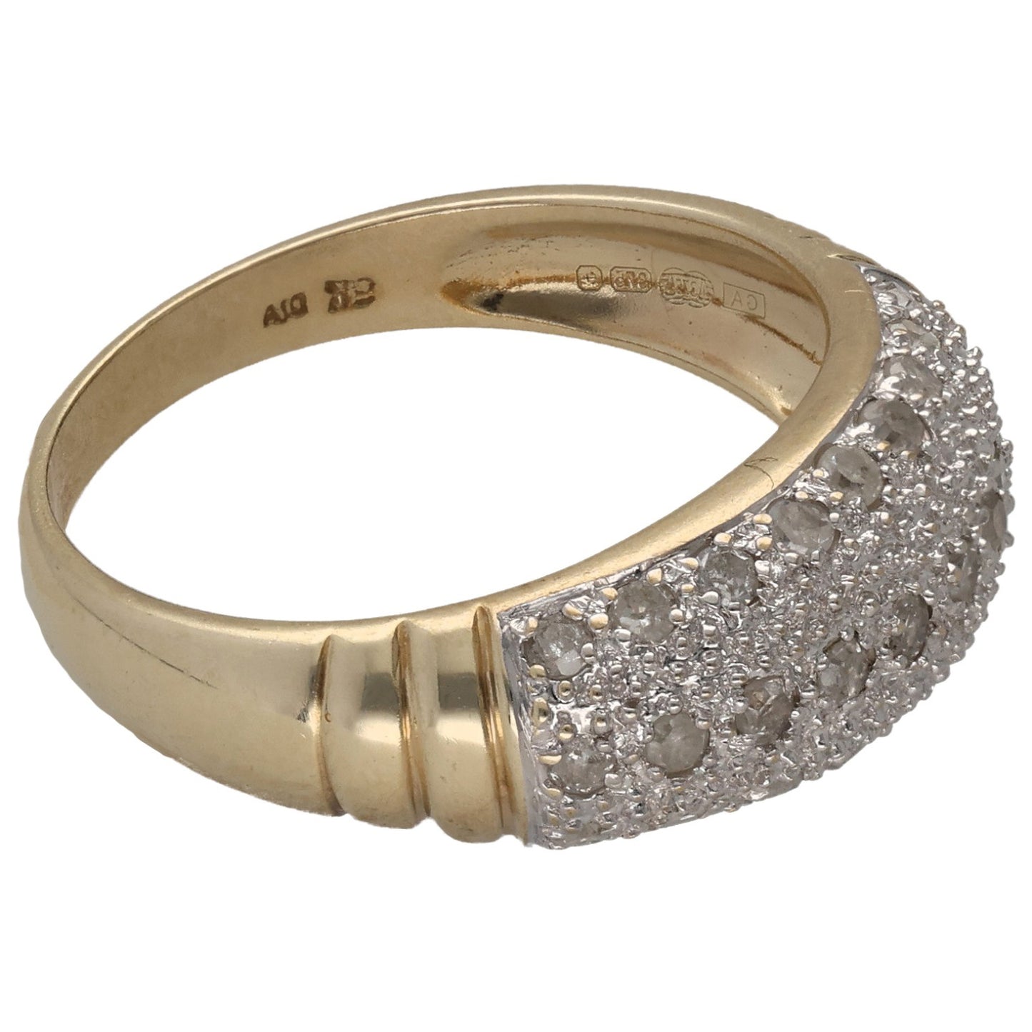 9ct Gold 0.50ct Diamond Dress/Cocktail Ring Size Q