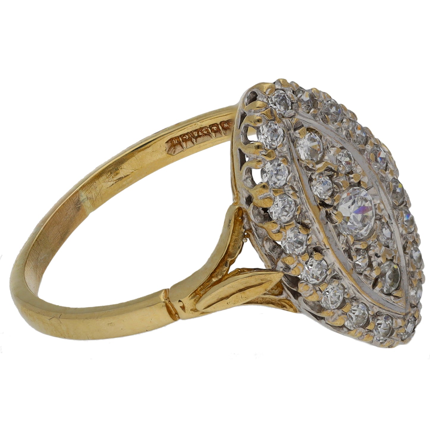 9ct Gold Cubic Zirconia Dress/Cocktail Ring Size O