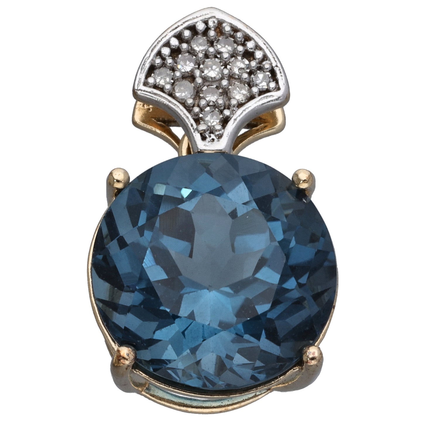 9ct Gold Topaz & 0.11ct Diamond Dress/Cocktail Pendant