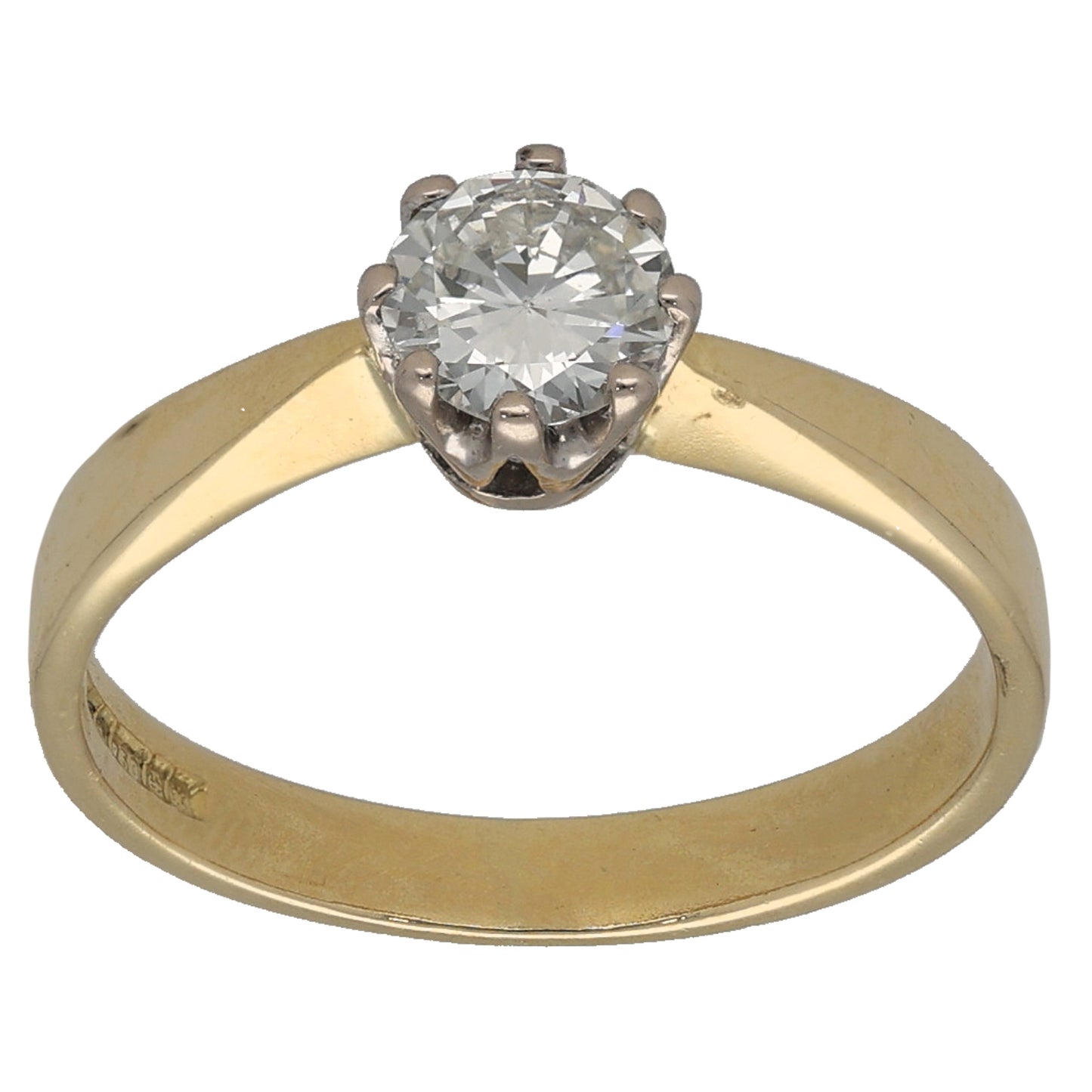 18ct Gold 0.45ct Diamond Solitaire Ring Size K