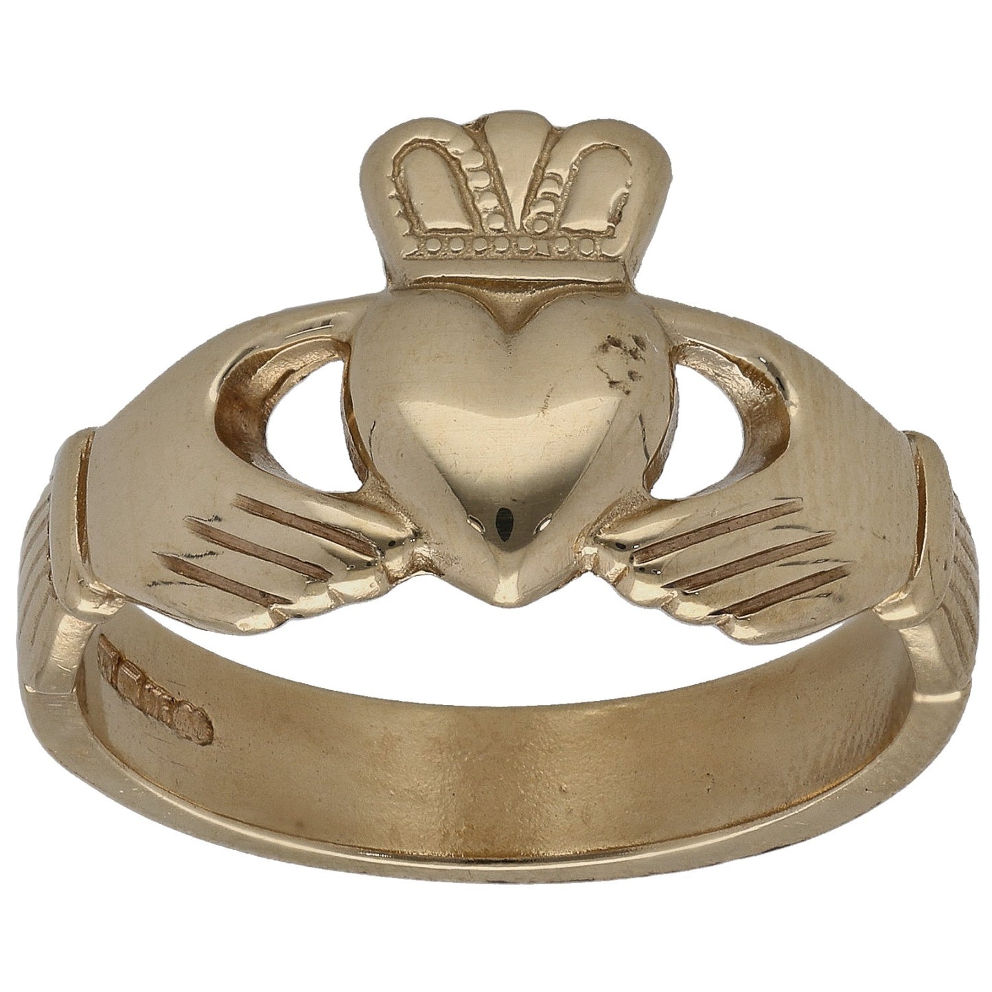 9ct Gold Claddagh Ring Size U