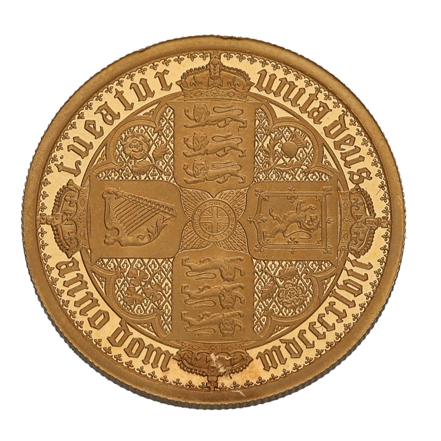 22ct Gold Queen Elizabeth II Gothic Half Sovereign Coin 2021