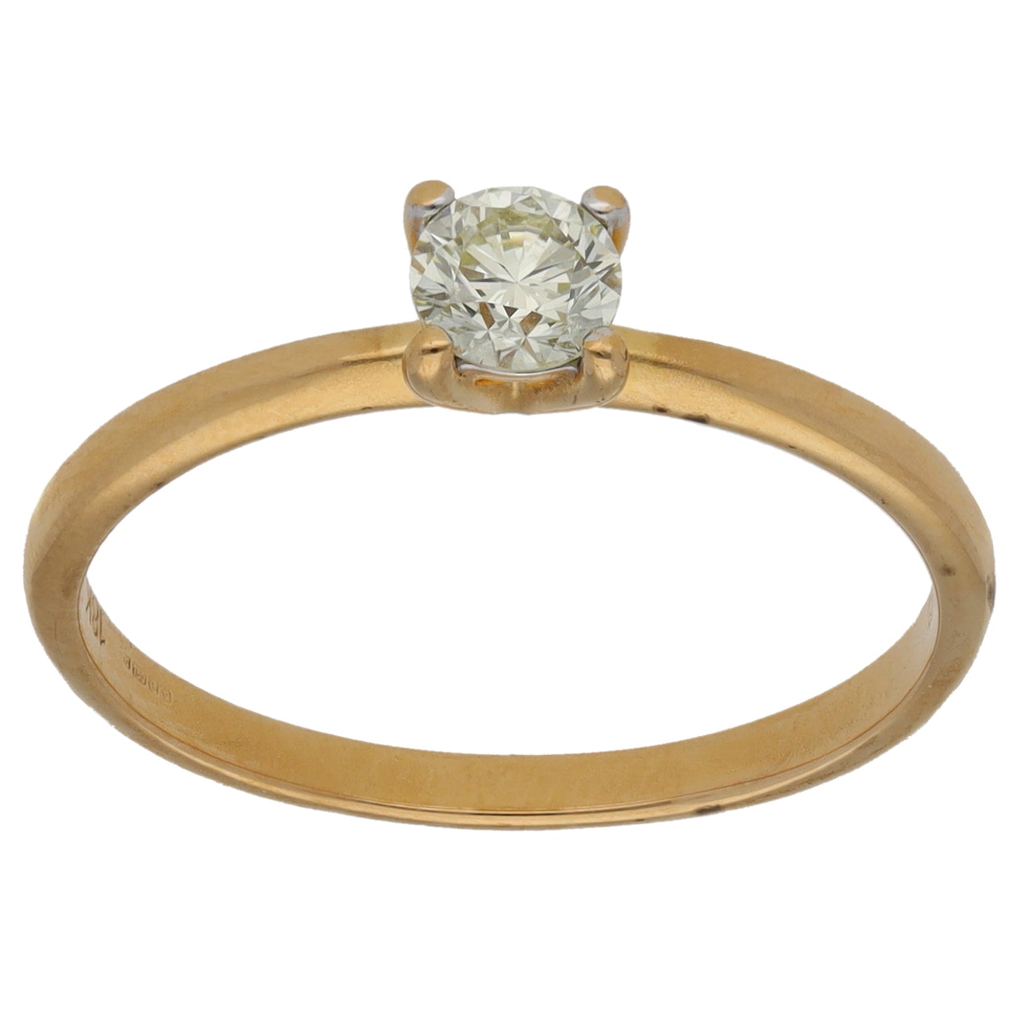 18ct Gold 0.30ct Diamond Solitaire Ring Size N