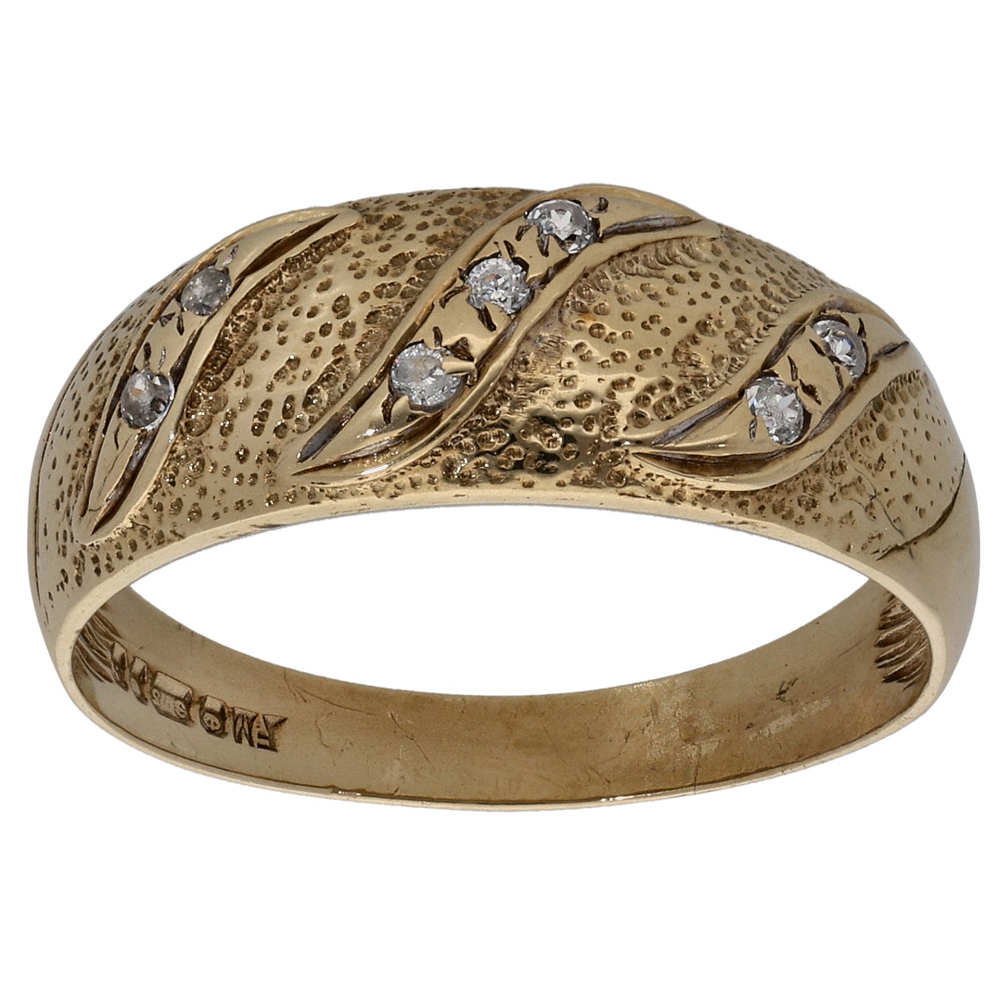 9ct Gold Cubic Zirconia Alternative Ring Size O