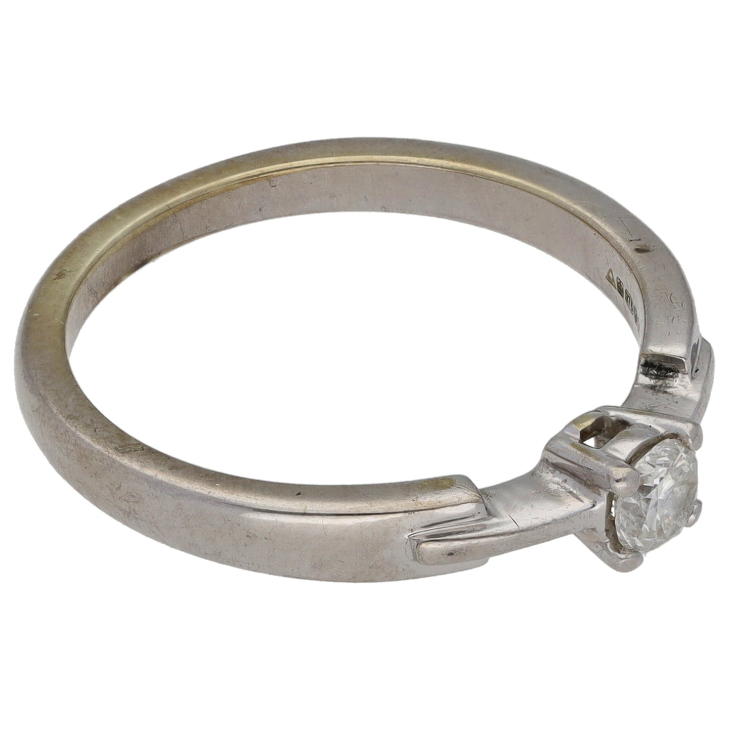 9ct White Gold 0.15ct Diamond Solitaire Ring Size L