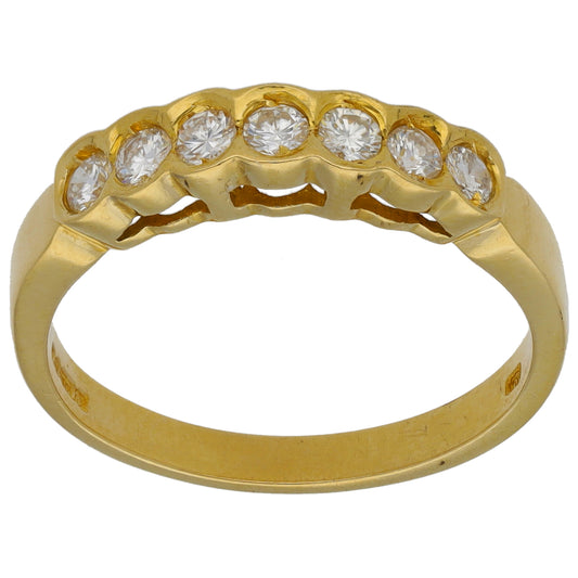 18ct Gold 0.35ct Diamond Half Eternity Ring Size N