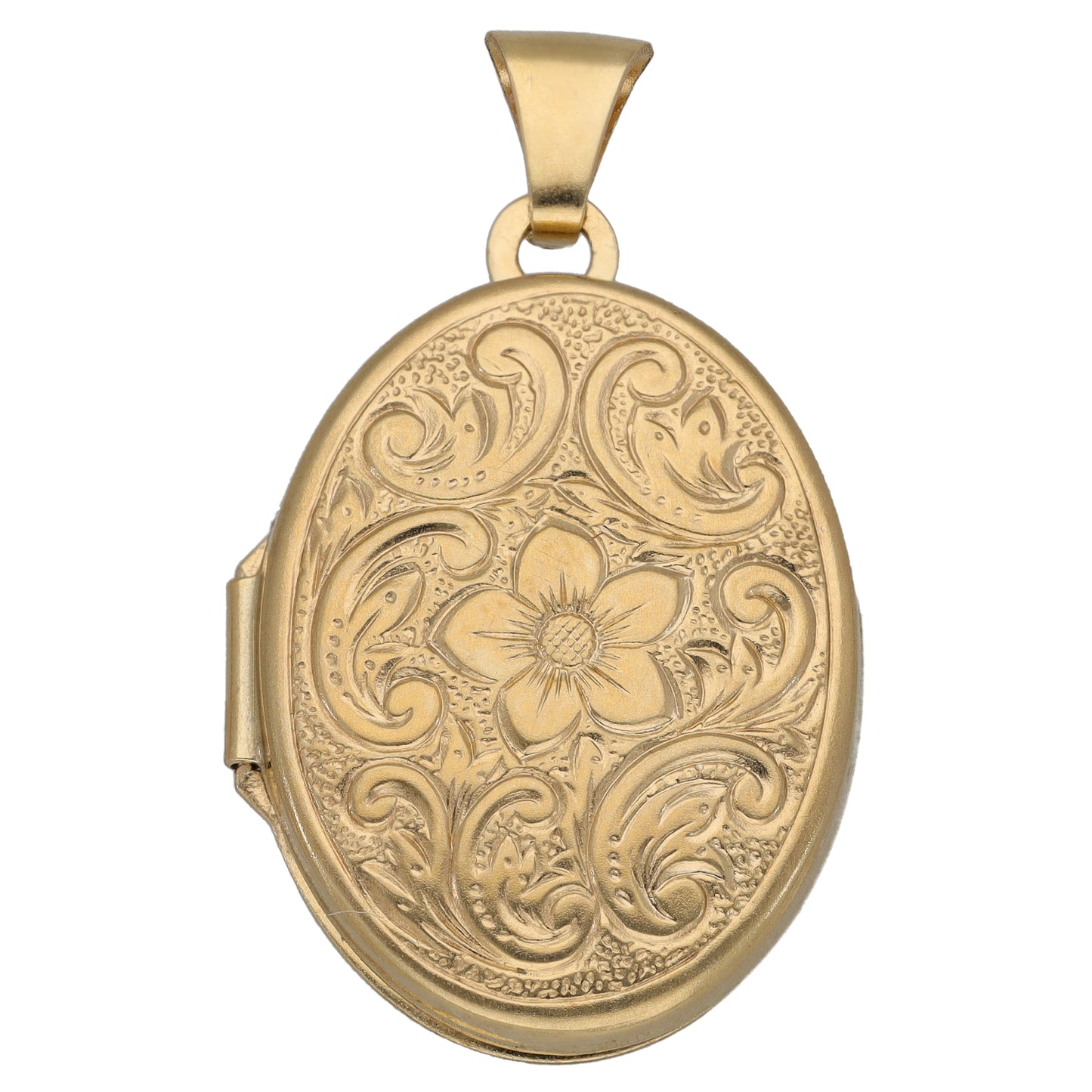 9ct Gold Patterned Locket Pendant