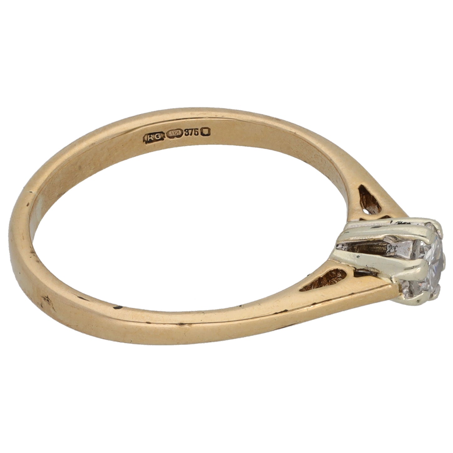 9ct Gold 0.25ct Diamond Solitaire Ring Size L